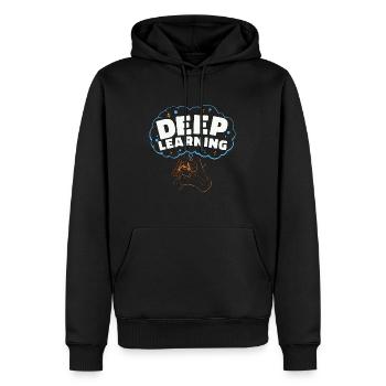 Programmeur d’apprentissage profond en intelligence artificielle - Sweat à capuche Premium bio Homme - noir - Devant - Nico (187cm)