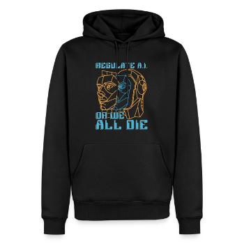 Artificial Intelligence Regulate A.I Or Programmer - Men’s Premium Organic Hoodie - black - Front - Nico (187cm)