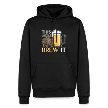 Brassage de la bière Voici comment je brasse la bière de malt Brewer - Sweat à capuche Premium bio Homme - noir - Devant - Nico (187cm)