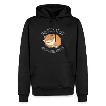 Das Dickerchen macht ein Nickerchen Katze Schlafen - Männer Premium Bio Hoodie - Schwarz - Vorne - Nico (187cm)