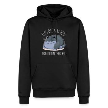 Das Dickerchen macht ein Nickerchen Katze Schlafen - Männer Premium Bio Hoodie - Schwarz - Vorne - Nico (187cm)