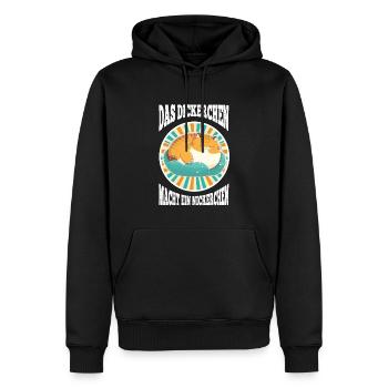 Das Dickerchen macht ein Nickerchen Katze Schlafen - Männer Premium Bio Hoodie - Schwarz - Vorne - Nico (187cm)