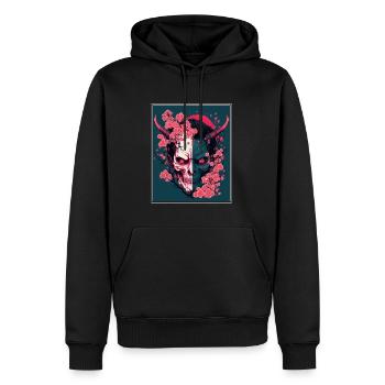 Japanisch Japan Kischblüte Dämon Abstrakt Neon - Männer Premium Bio Hoodie - Schwarz - Vorne - Nico (187cm)