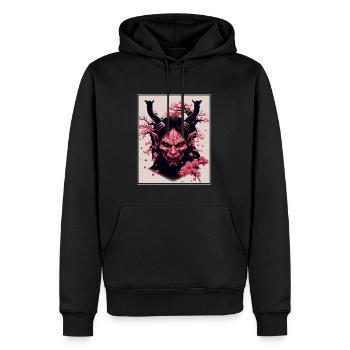 Japanisch Japan Kischblüte Dämon Abstrakt Neon - Männer Premium Bio Hoodie - Schwarz - Vorne - Nico (187cm)