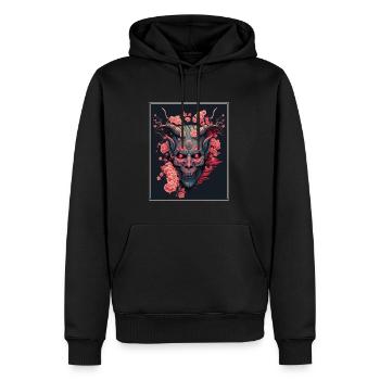 Japanisch Japan Kischblüte Dämon Abstrakt Neon - Männer Premium Bio Hoodie - Schwarz - Vorne - Nico (187cm)