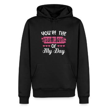 Tu es le clou de mon quotidien la Saint Valentin - Sweat à capuche Premium bio Homme - noir - Devant - Nico (187cm)