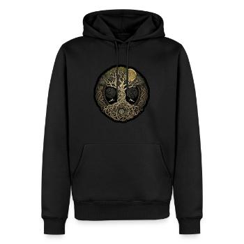 Arbre de vie Vikings celtiques - Sweat à capuche Premium bio Homme - noir - Devant - Nico (187cm)