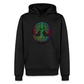 Arbre de vie Vikings celtiques - Sweat à capuche Premium bio Homme - noir - Devant - Nico (187cm)