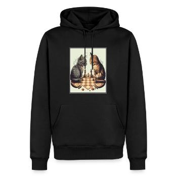 Cats Chess Kitten Chess Player Queen King - Men’s Premium Organic Hoodie - black - Front - Nico (187cm)
