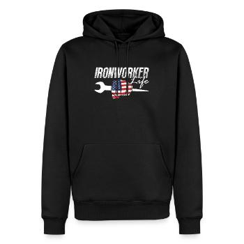 Métallurgiste de vie Soudeur de vie Ferronniers - Sweat à capuche Premium bio Homme - noir - Devant - Nico (187cm)