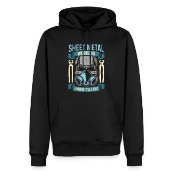Syndicat des travailleurs de la tôlerie jusqu’à ce que les fabricants - Sweat à capuche Premium bio Homme - noir - Devant - Nico (187cm)