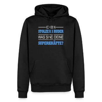 Bruder Geschenkidee Geschwister - Männer Premium Bio Hoodie - Schwarz - Vorne - Nico (187cm)
