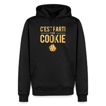 C'est Parti Mon Cookie Ordinateur Biscuit Humour - Sweat à capuche Premium bio Homme - noir - Devant - Nico (187cm)