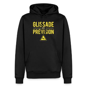 Glissade En Prévision J'ai Glissé Chef Humour - Sweat à capuche Premium bio Homme - noir - Devant - Nico (187cm)
