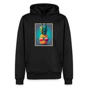 Ananas Sommer Veganer Obst Vegetarier Fructaner - Männer Premium Bio Hoodie - Schwarz - Vorne - Nico (187cm)