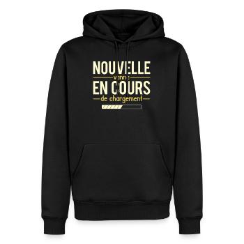 Nouvelle Vanne En Cours De Chargement Blagueur - Sweat à capuche Premium bio Homme - noir - Devant - Nico (187cm)