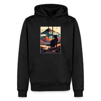 Cat Kitten Mountains Randonnée Escalade en plein air - Sweat à capuche Premium bio Homme - noir - Devant - Nico (187cm)