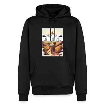 Cat Kitten Mountains Randonnée Escalade en plein air - Sweat à capuche Premium bio Homme - noir - Devant - Nico (187cm)