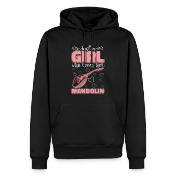 Mandoline Just Girl Who Loves Musical Instrument - Sweat à capuche Premium bio Homme - noir - Devant - Nico (187cm)