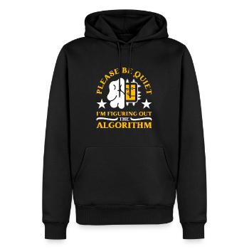 Robotique S’il vous plaît soyez silencieux Robots Ingénieur en robotique - Sweat à capuche Premium bio Homme - noir - Devant - Nico (187cm)