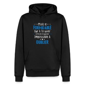 Maître Formidable Idée Cadeau Maître D'école - Sweat à capuche Premium bio Homme - noir - Devant - Nico (187cm)