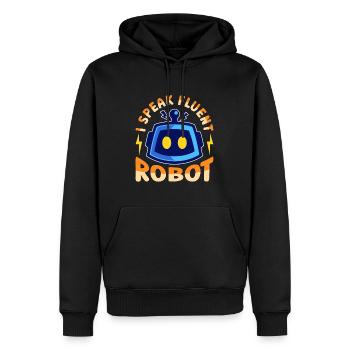 Robotique Je parle couramment Cyborg Ingénieur en robotique - Sweat à capuche Premium bio Homme - noir - Devant - Nico (187cm)
