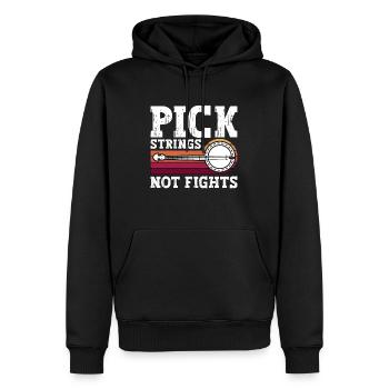 Banjo Pick Strings Not Fights Instrument de Musique - Sweat à capuche Premium bio Homme - noir - Devant - Nico (187cm)