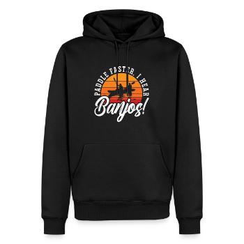 Banjo Paddle Faster I Hear Folk Music Banjo Player - Männer Premium Bio Hoodie - Schwarz - Vorne - Nico (187cm)