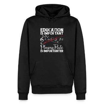 Flutes Education Is Important Instrument Flutist - Männer Premium Bio Hoodie - Schwarz - Vorne - Nico (187cm)