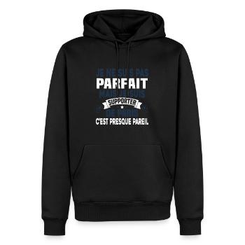 Pas parfait mais je suis supporter de Paris - Sweat à capuche Premium bio Homme - noir - Devant - Nico (187cm)