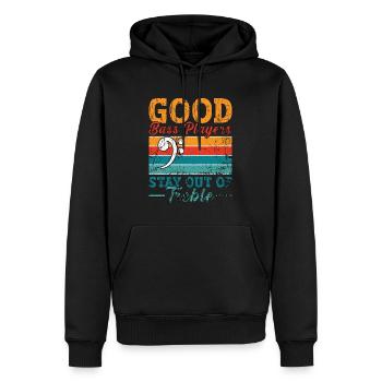 Bass Guitar Good Bass Players Stay Retro Guitarist - Männer Premium Bio Hoodie - Schwarz - Vorne - Nico (187cm)
