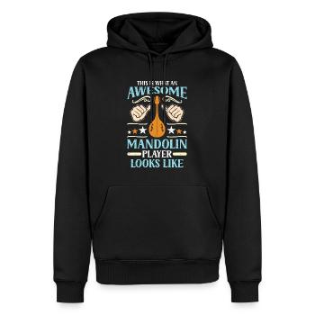 Mandoline C’est ce qu’une musique Bluegrass géniale - Sweat à capuche Premium bio Homme - noir - Devant - Nico (187cm)