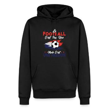 le football Est Une Passion joueur de foot - Sweat à capuche Premium bio Homme - noir - Devant - Nico (187cm)