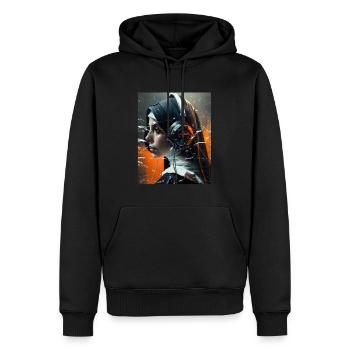 Techno Vaporwave Nonne Christlich Gott Musik - Männer Premium Bio Hoodie - Schwarz - Vorne - Nico (187cm)
