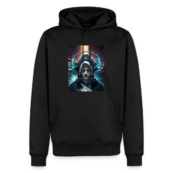 Techno Vaporwave Nonne Christlich Gott Musik - Männer Premium Bio Hoodie - Schwarz - Vorne - Nico (187cm)
