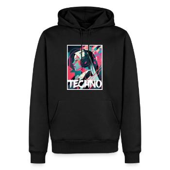 Techno Vaporwave Nonne Christlich Gott Musik - Männer Premium Bio Hoodie - Schwarz - Vorne - Nico (187cm)