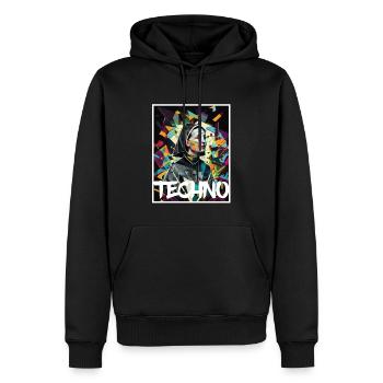 Techno Vaporwave Nonne Christlich Gott Musik - Männer Premium Bio Hoodie - Schwarz - Vorne - Nico (187cm)