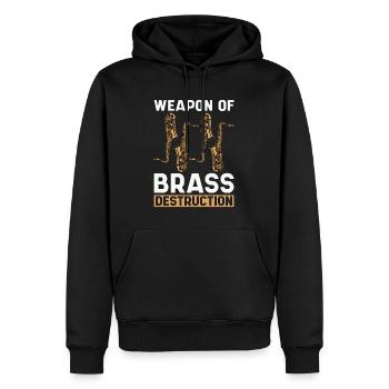 Saxophone Weapon Of Brass Destruction Instrument - Männer Premium Bio Hoodie - Schwarz - Vorne - Nico (187cm)