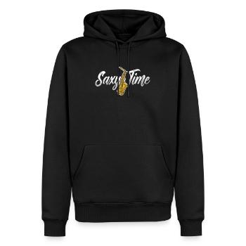Saxophones Saxy Time Instrument de musique Saxophoniste - Sweat à capuche Premium bio Homme - noir - Devant - Nico (187cm)