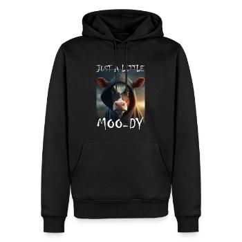 A little Moody Cow Beef Morning Grouch Farmer Sleep - Men’s Premium Organic Hoodie - black - Front - Nico (187cm)
