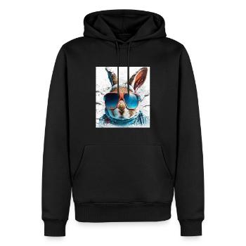 Winter Hase Ski Snowboard Schnee Kaninchen - Männer Premium Bio Hoodie - Schwarz - Vorne - Nico (187cm)