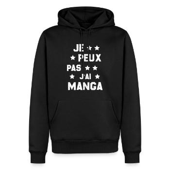 Je Peux Pas J'ai Manga - Sweat à capuche Premium bio Homme - noir - Devant - Nico (187cm)