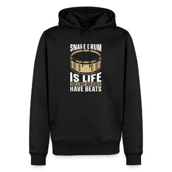 Snare Drum Is Life That's Why Drum Line Drummer - Männer Premium Bio Hoodie - Schwarz - Vorne - Nico (187cm)