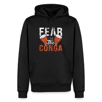 Conga Fear The Conga Drummer Instrument Percussion - Männer Premium Bio Hoodie - Schwarz - Vorne - Nico (187cm)