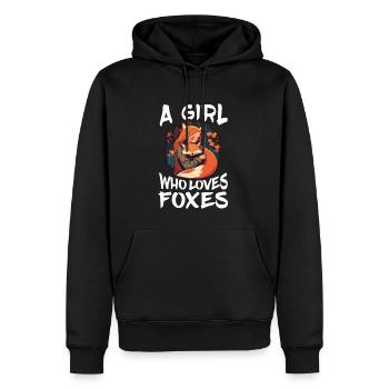 Fuchs Fuchsmama Fuchsliebe Natur Wald Mädchen - Männer Premium Bio Hoodie - Schwarz - Vorne - Nico (187cm)