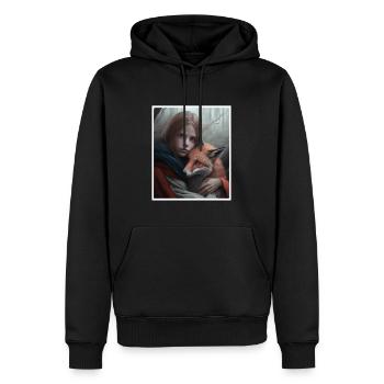 Fuchs Fuchsmama Fuchsliebe Natur Wald Mädchen - Männer Premium Bio Hoodie - Schwarz - Vorne - Nico (187cm)