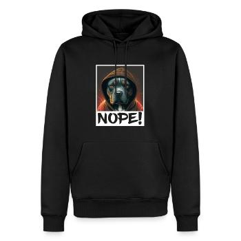 Chien Bulldog Nope Morning grouch collègue Sarcasme - Sweat à capuche Premium bio Homme - noir - Devant - Nico (187cm)