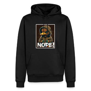 Nope Morning Grouch Duck Goose Collègue Sarcasme - Sweat à capuche Premium bio Homme - noir - Devant - Nico (187cm)