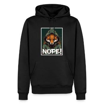 Nope Morning Grouch Fox Bureau Collègue Sarcasme - Sweat à capuche Premium bio Homme - noir - Devant - Nico (187cm)
