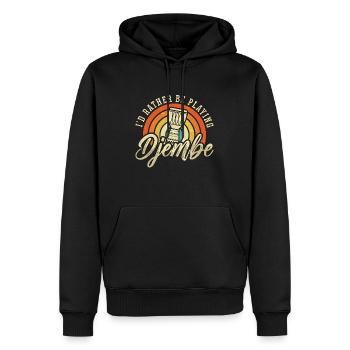 Djembe I'd Rather Be Playing Retro Percussionist - Männer Premium Bio Hoodie - Schwarz - Vorne - Nico (187cm)
